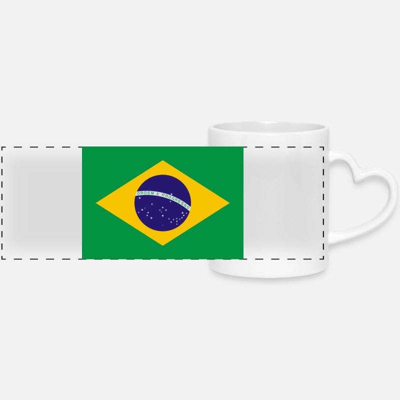 Brazil - Panoramic mug with heart handle - white