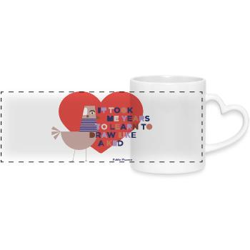 FAMOUS ARTIST - Panoramic mug with heart handle - white - Front