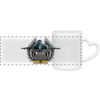 Su-34 - Mug panoramique avec anse en forme de cœur - blanc - Devant