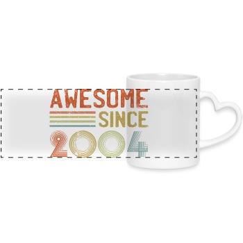 Retro-Design im Stil der 2000er - Panoramatasse mit Herzhenkel - Weiß - Vorne