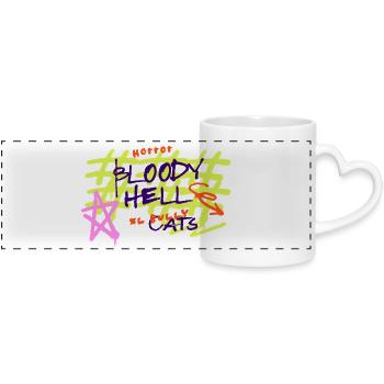 XL Bully Cats - Panoramic mug with heart handle - white - Front