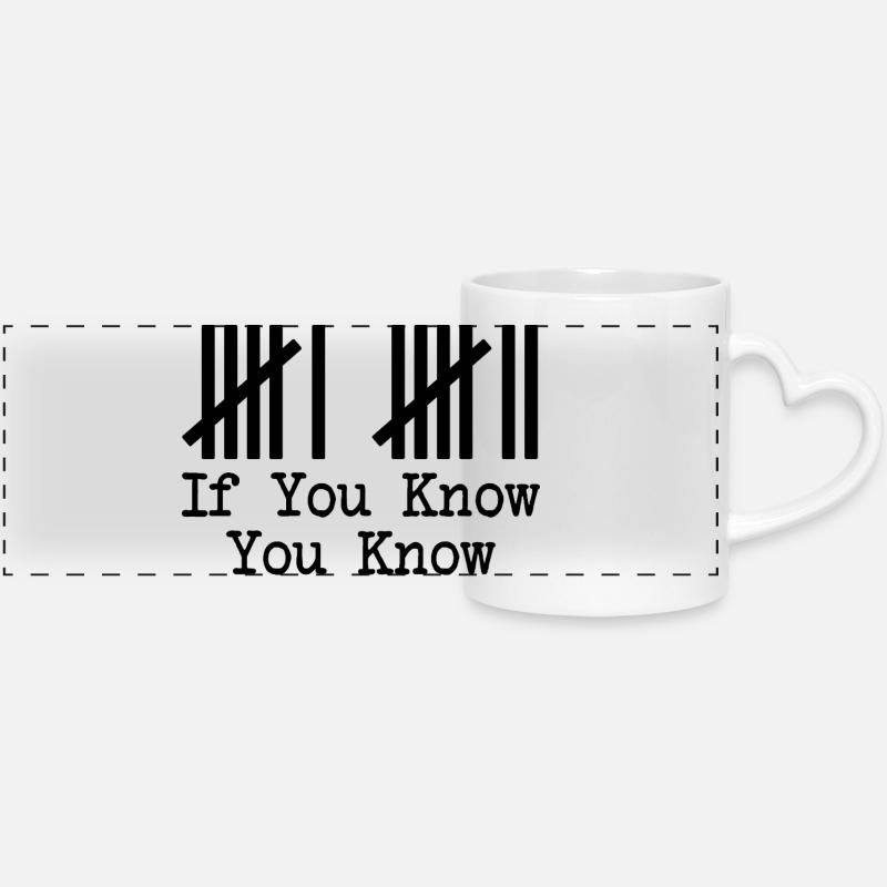Funny 67 Meme If You Know You Know Tally Marks - Panoramic mug with heart handle - white