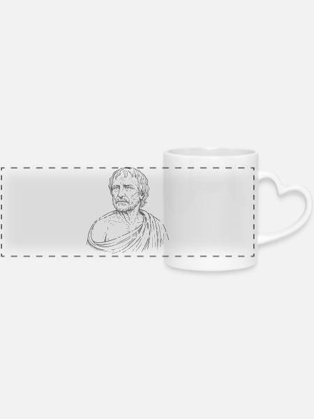 Non Scholae Sed Vitae Discimus - Panoramatasse mit Herzhenkel - Weiß