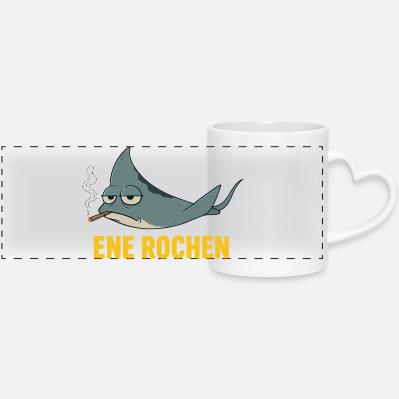ENE RED Meme Smoker Saying Cigarettes - Panoramic mug with heart handle - white