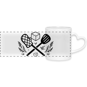 Barbecue végane au tofu et aux herbes - Mug panoramique avec anse en forme de cœur - blanc - Devant