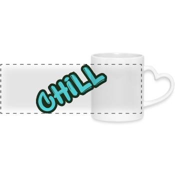 Chill Neon Graffiti  - Panoramatasse mit Herzhenkel - Weiß - Vorne