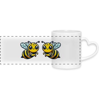 Bee Wasp 2 - Panoramic mug with heart handle - white - Front