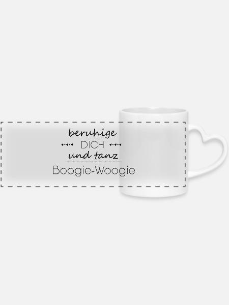Geschenk für Boogie-Woogie Tänzer - Panoramatasse mit Herzhenkel - Weiß