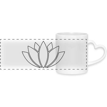 LOTUS - Panoramatasse mit Herzhenkel - Weiß - Vorne