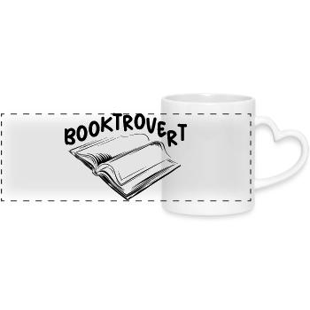 booktrovert Livre Amour Lecteur Lecture Icône Logo icône - Mug panoramique avec anse en forme de cœur - blanc - Devant