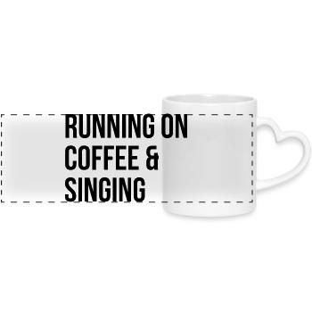 Singing - Panoramic mug with heart handle - white - Front