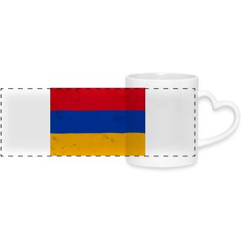 Flag of Armenia – Symbol of Identity and National Pride - Panoramic mug with heart handle - white - Front