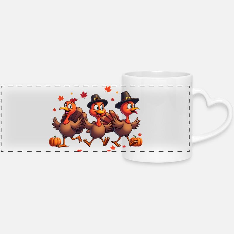 Thanksgiving Turkey Baby - Panoramic mug with heart handle - white