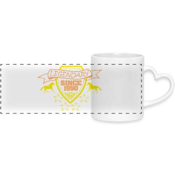 Legendaer 1990 - Panoramic mug with heart handle - white - Front