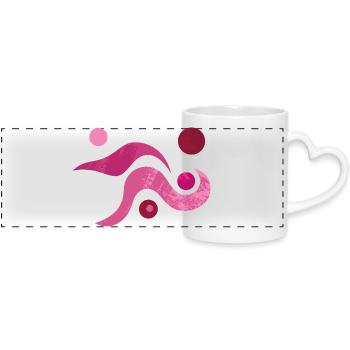Yoga design_52 - Panoramic mug with heart handle - white - Front