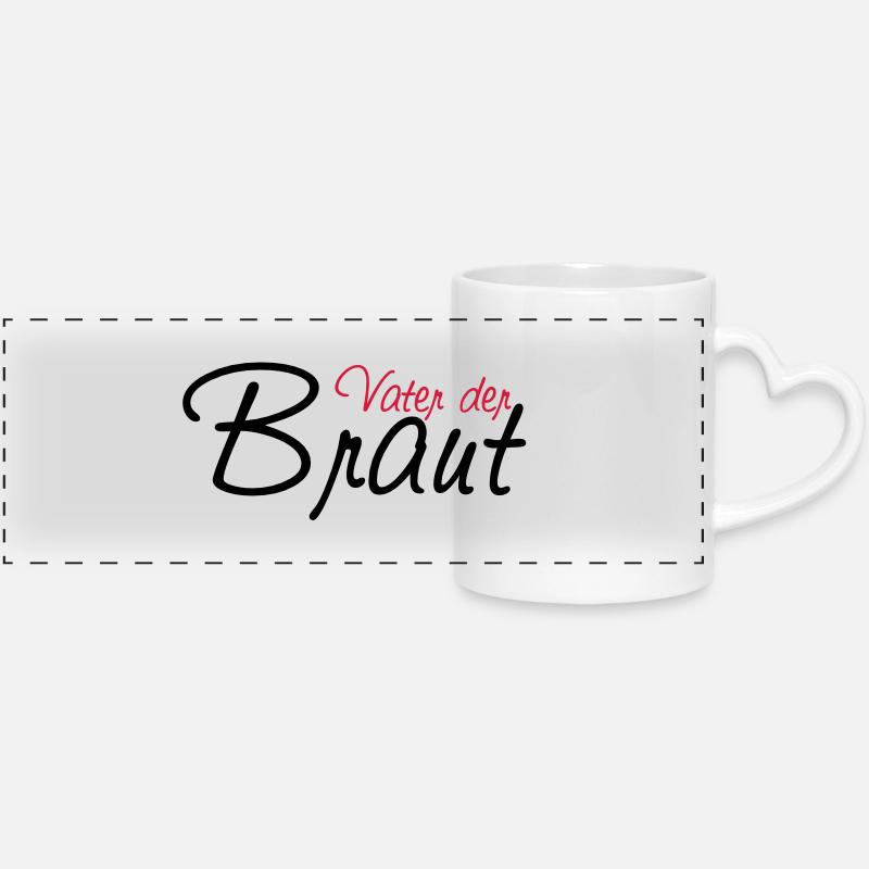 vater_der_braut - Panoramic mug with heart handle - white