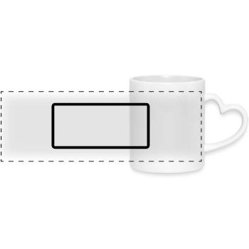 Forme / Symbole / Rond / Custom / Personnaliser - Mug panoramique avec anse en forme de cœur - blanc - Devant