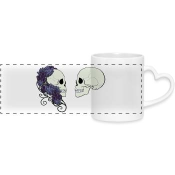 TULIP SKULL COUPLE - Panoramatasse mit Herzhenkel - Weiß - Vorne