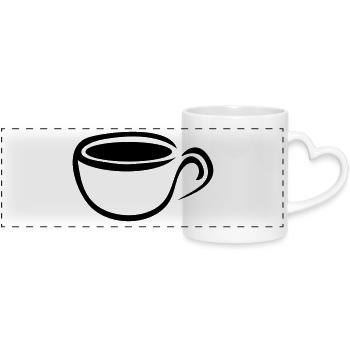 Coffee Cup Coffee Coffee 1c - Panoramic mug with heart handle - white - Front