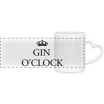 Gin O'Clock - Panoramatasse mit Herzhenkel - Weiß - Vorne