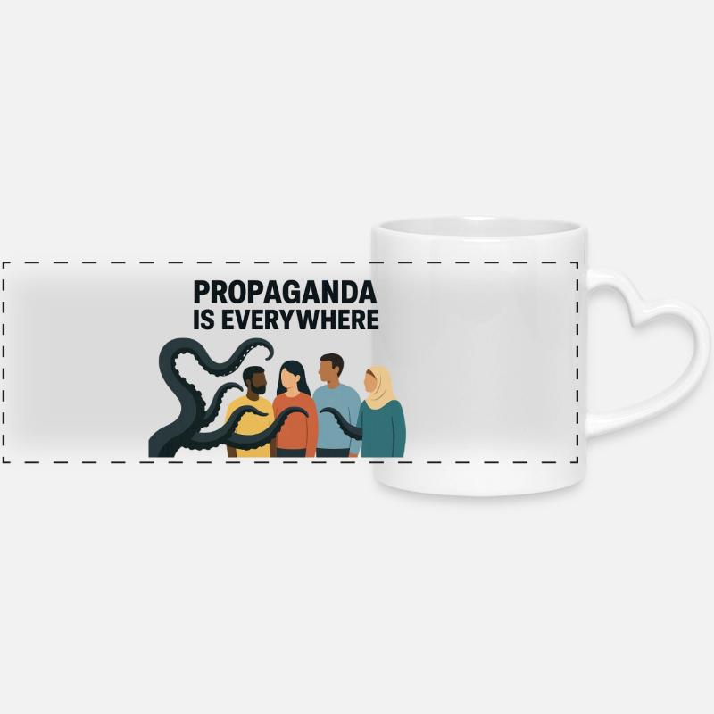 Propaganda is a picture of diversity everywhere - Panoramic mug with heart handle - white
