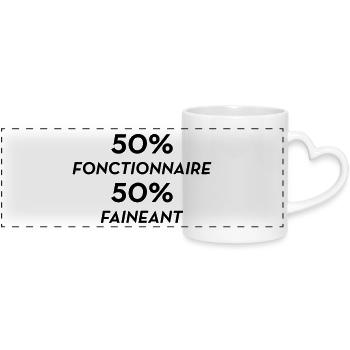 Official Public Service Beamte Fonctionnaire - Panoramic mug with heart handle - white - Front