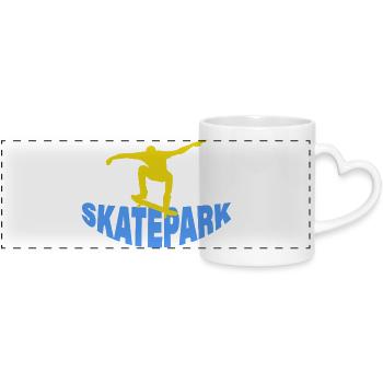SKATEPARK - Panoramatasse mit Herzhenkel - Weiß - Vorne