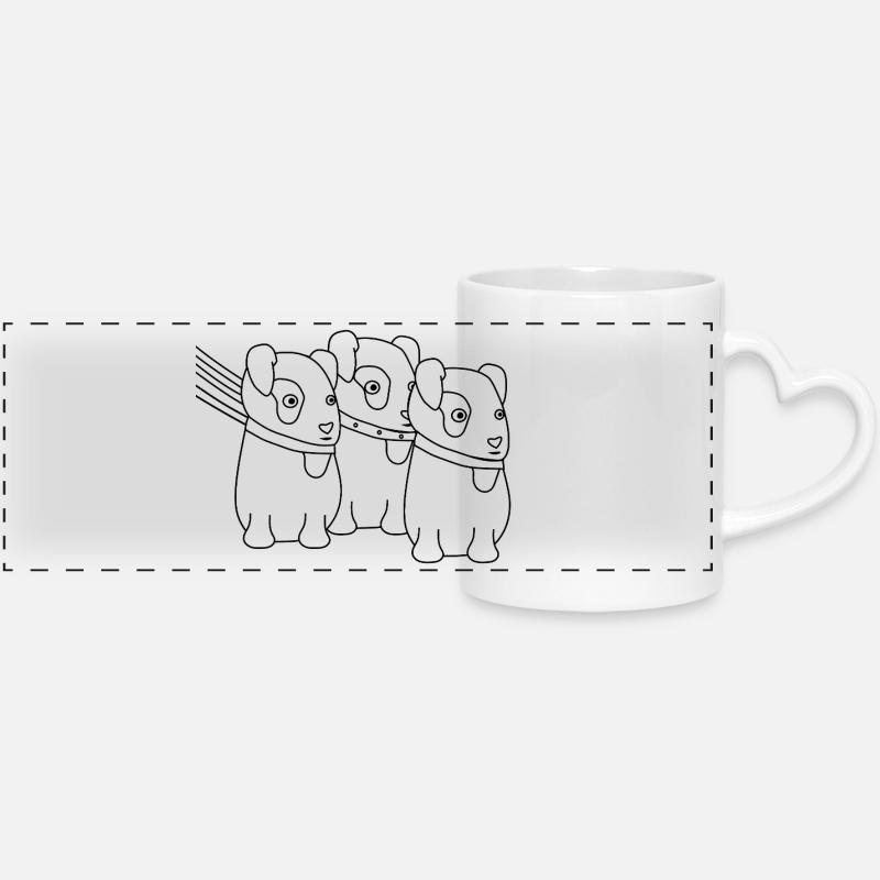 Russell Gang - Panoramic mug with heart handle - white