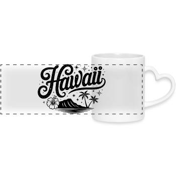 Hawaii - Souvenir USA State Design - Panoramatasse mit Herzhenkel - Weiß - Vorne