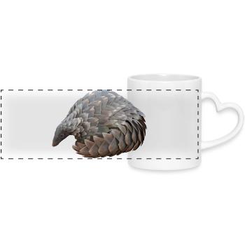 Pangolin dessiné à la main - Mug panoramique avec anse en forme de cœur - blanc - Devant