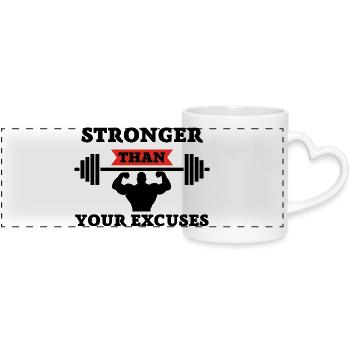 Stronger - Panoramatasse mit Herzhenkel - Weiß - Vorne