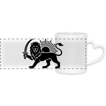 Persian Lion Persia Iran - Panoramic mug with heart handle - white - Front