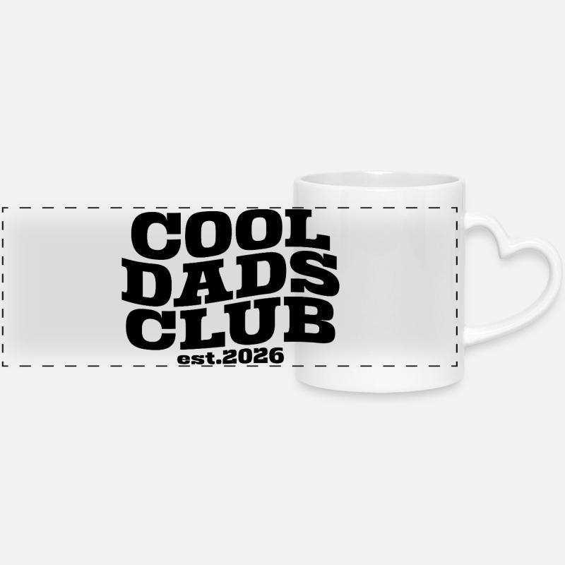 Cool Dads Club - Vatertag Papa Geschenk - Panoramatasse mit Herzhenkel - Weiß