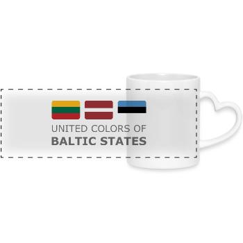 UNITED COLORS OF BALTIC STATES dark-lettered 400 - Panoramic mug with heart handle - white - Front