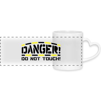 danger_do_not_touch_t2 - Panoramatasse mit Herzhenkel - Weiß - Vorne
