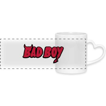 Bad Boy - Panoramic mug with heart handle - white - Front