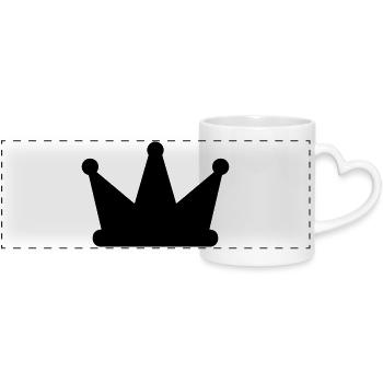 Crown - Panoramic mug with heart handle - white - Front