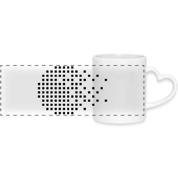 Cercle géométrique à partir de points - Mug panoramique avec anse en forme de cœur - blanc - Devant