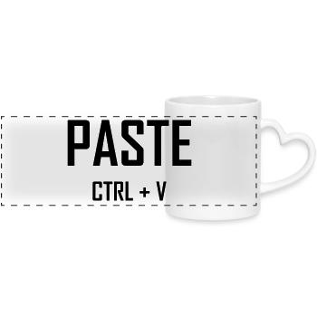 Paste Ctrl V - Vater Sohn Shirt - Panoramatasse mit Herzhenkel - Weiß - Vorne