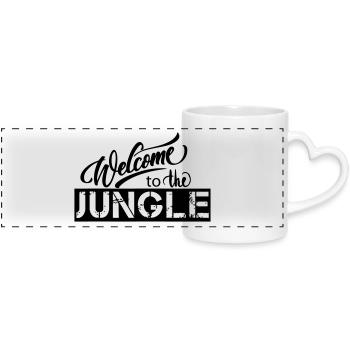 welcome to the jungle - Mug panoramique avec anse en forme de cœur - blanc - Devant
