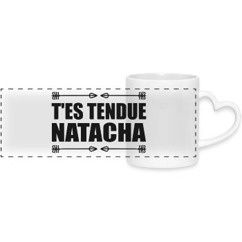 T'es tendue natacha réplique film culte humour - Mug panoramique avec anse en forme de cœur - blanc - Devant