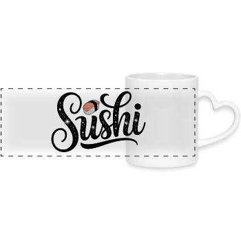 Sushi - Food Lover Design - Panoramic mug with heart handle - white - Front