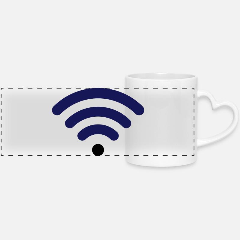 Wifi - Panoramic mug with heart handle - white
