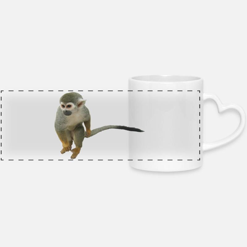 ape - Panoramic mug with heart handle - white