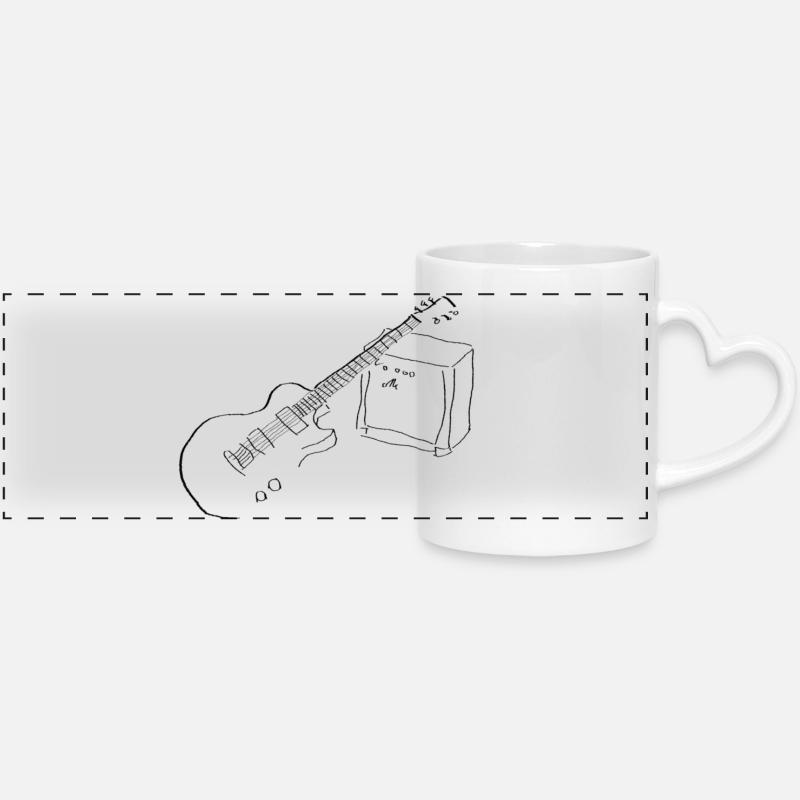 Electric guitar - Panoramic mug with heart handle - white