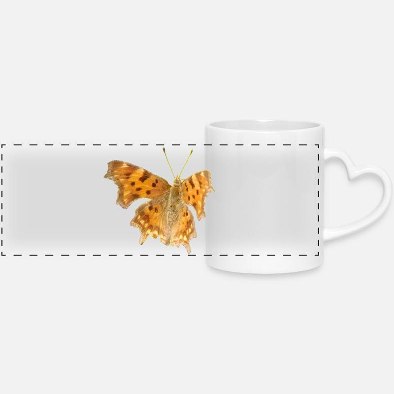 Papillon C-Moth - Mug panoramique avec anse en forme de cœur - blanc