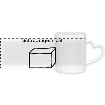 Schrödingers Katze – Lustiges Quantenphysik Nerd - Panoramatasse mit Herzhenkel - Weiß - Vorne