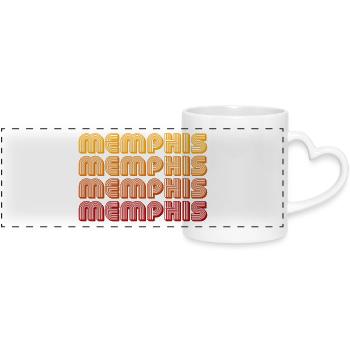 Memphis Gradient Block Pattern - Panoramic mug with heart handle - white - Front