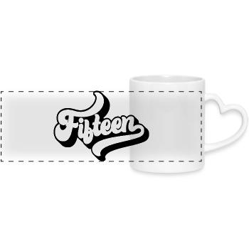 Fifteen 15th Birthday Boys Girls 15 Years Old - Panoramic mug with heart handle - white - Front