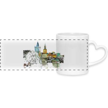Prag - Panoramatasse mit Herzhenkel - Weiß - Vorne